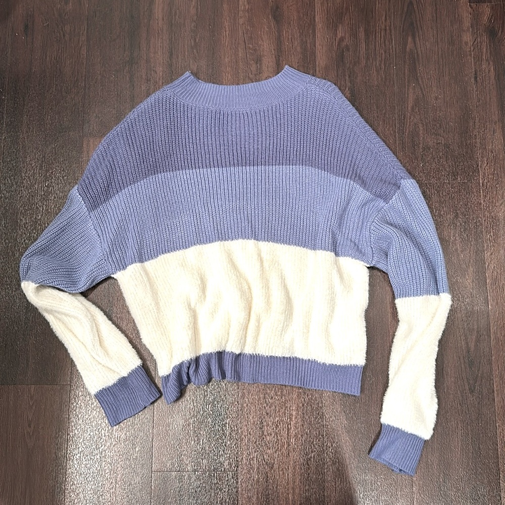 Women’s blue and white striped sweater